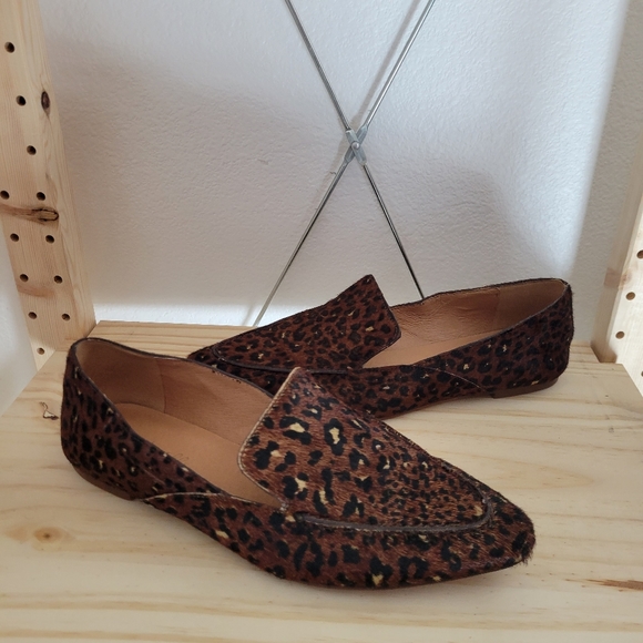 Madewell The Frances Skimmer Painted Leopard Calf Hair Flats 7.5 - Picture 3 of 11